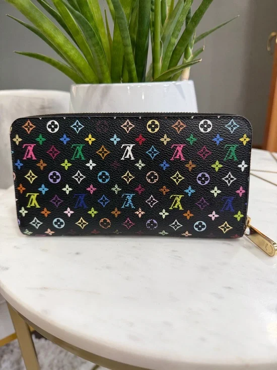 LOUIS VUITTON MONOGRAM MURAKAMI MULTICOLOR LONG ZIPPY WALLET - Picture 9 of 14